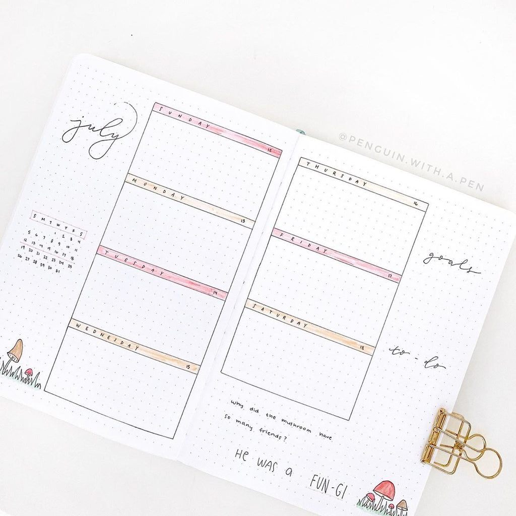 5 Weekly bullet journal spread layouts to try